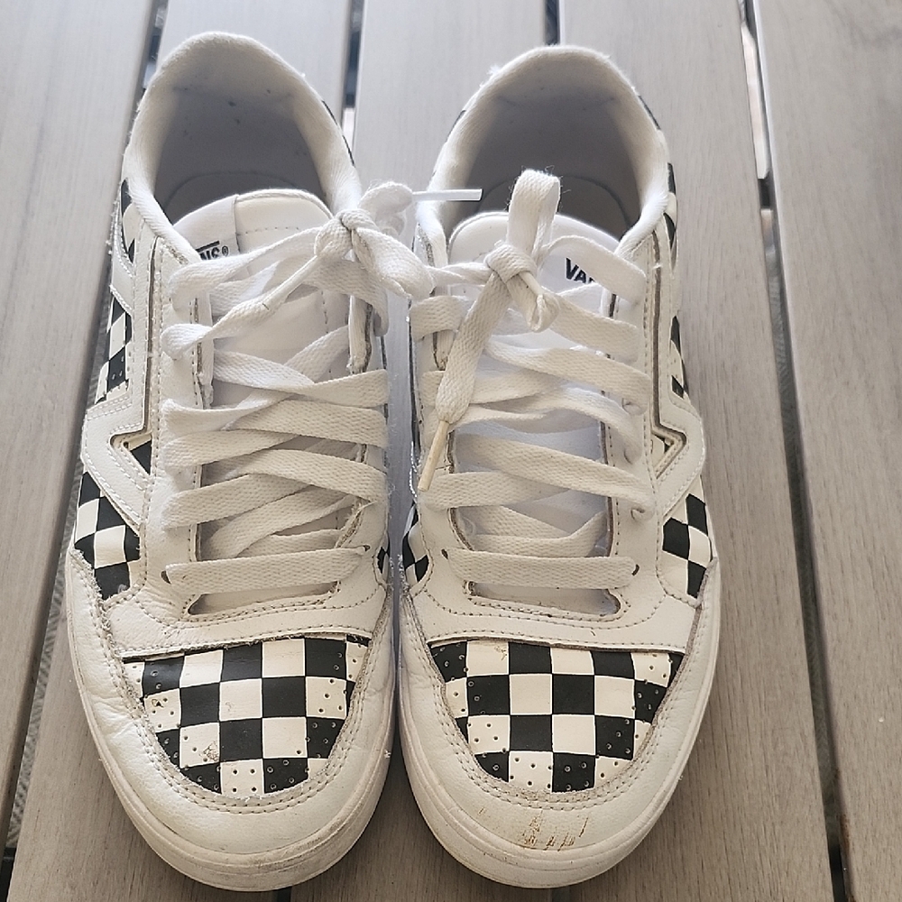 Vans Men's White Checkerboard Low-Top Sneakers